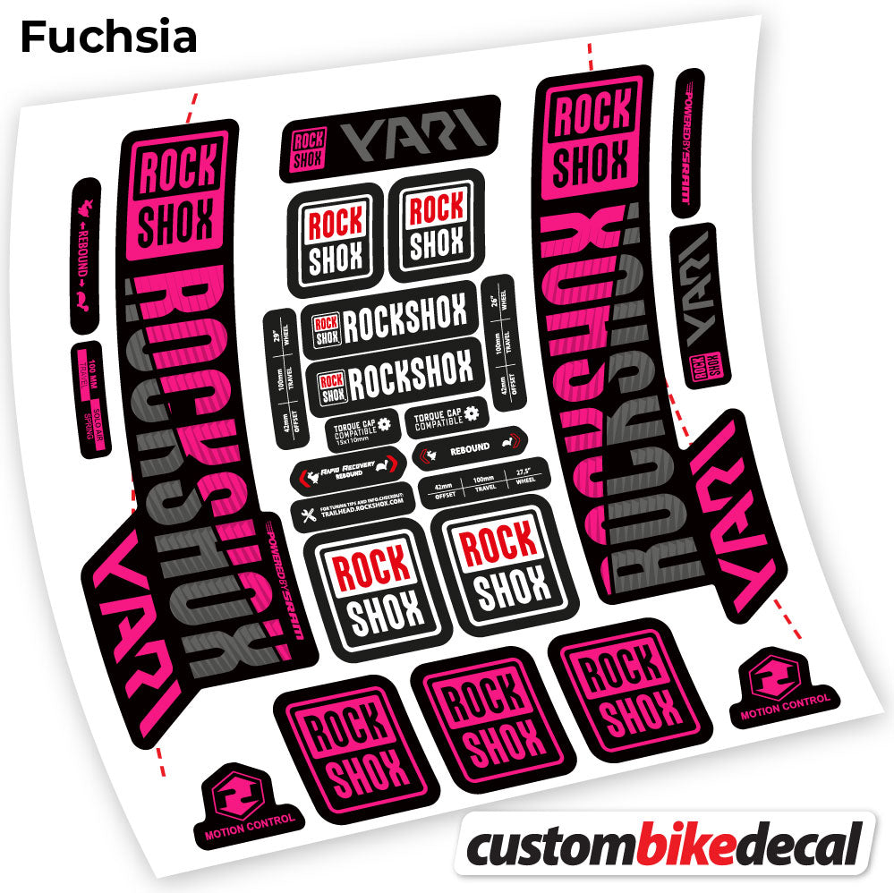 Adesivi Forcella Rock Shox Yari 2018 in vinile - Fucsia