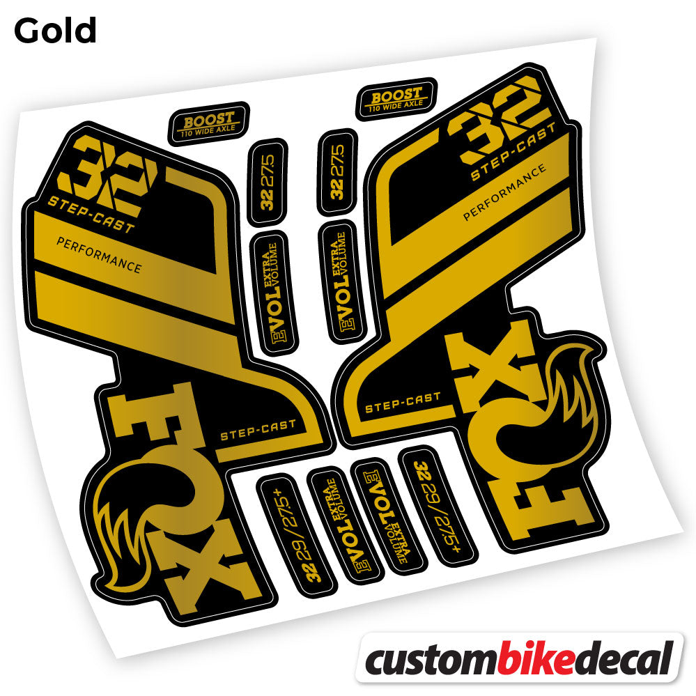 Adesivi Forcella Fox 32 SC Performance Step Cast 2021 in vinile - Oro