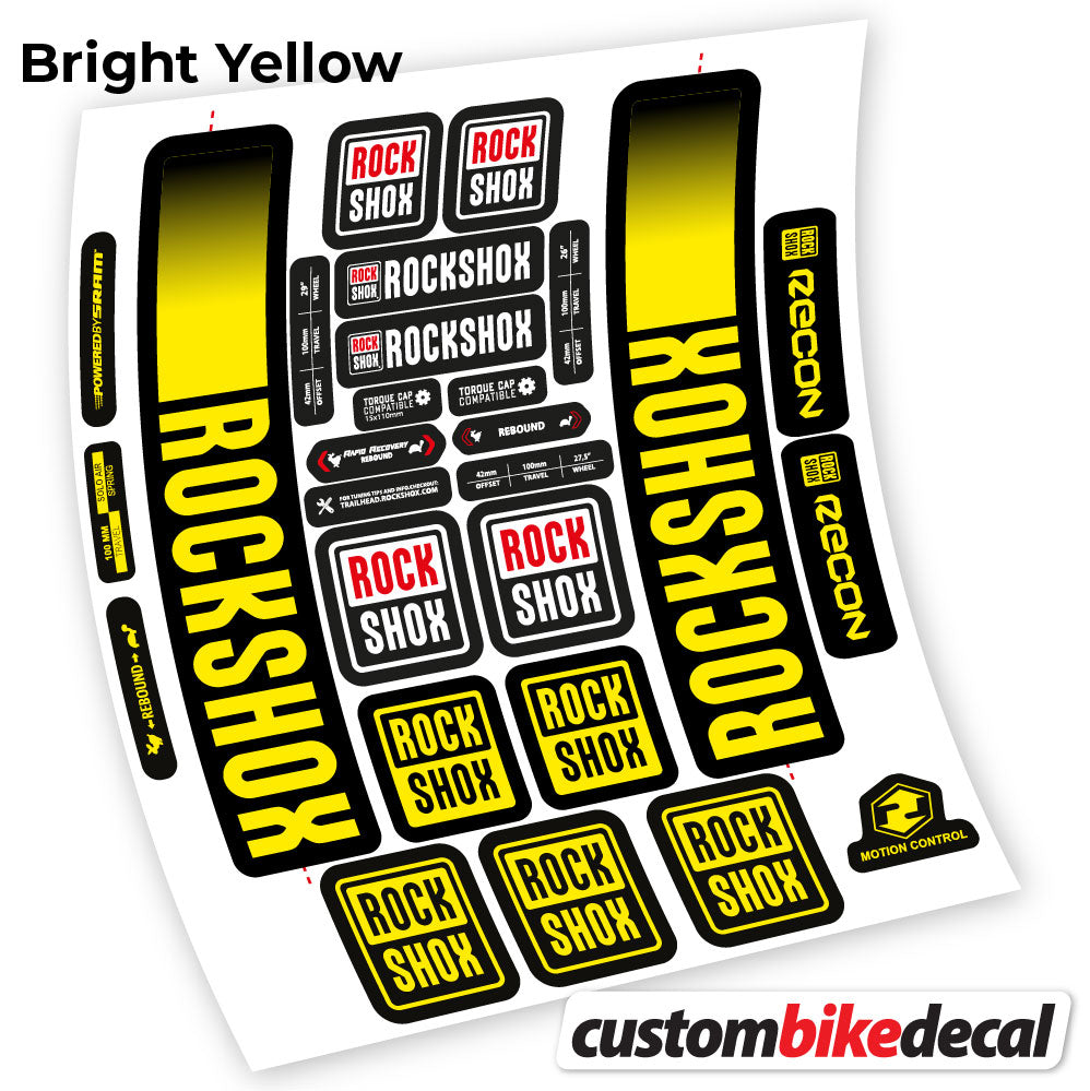 Adesivi Forcella Rock Shox Recon 2021 in vinile - Giallo