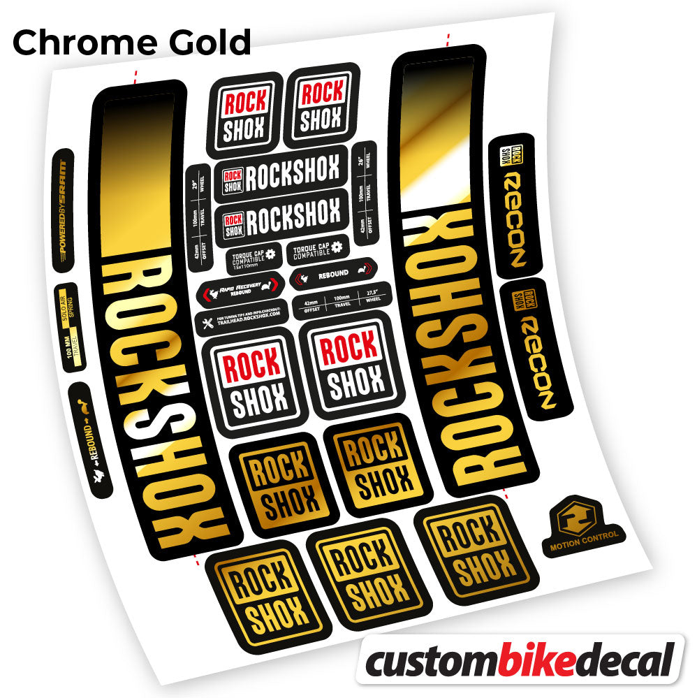 Adesivi Forcella Rock Shox Recon 2021 in vinile - Oro Cromato