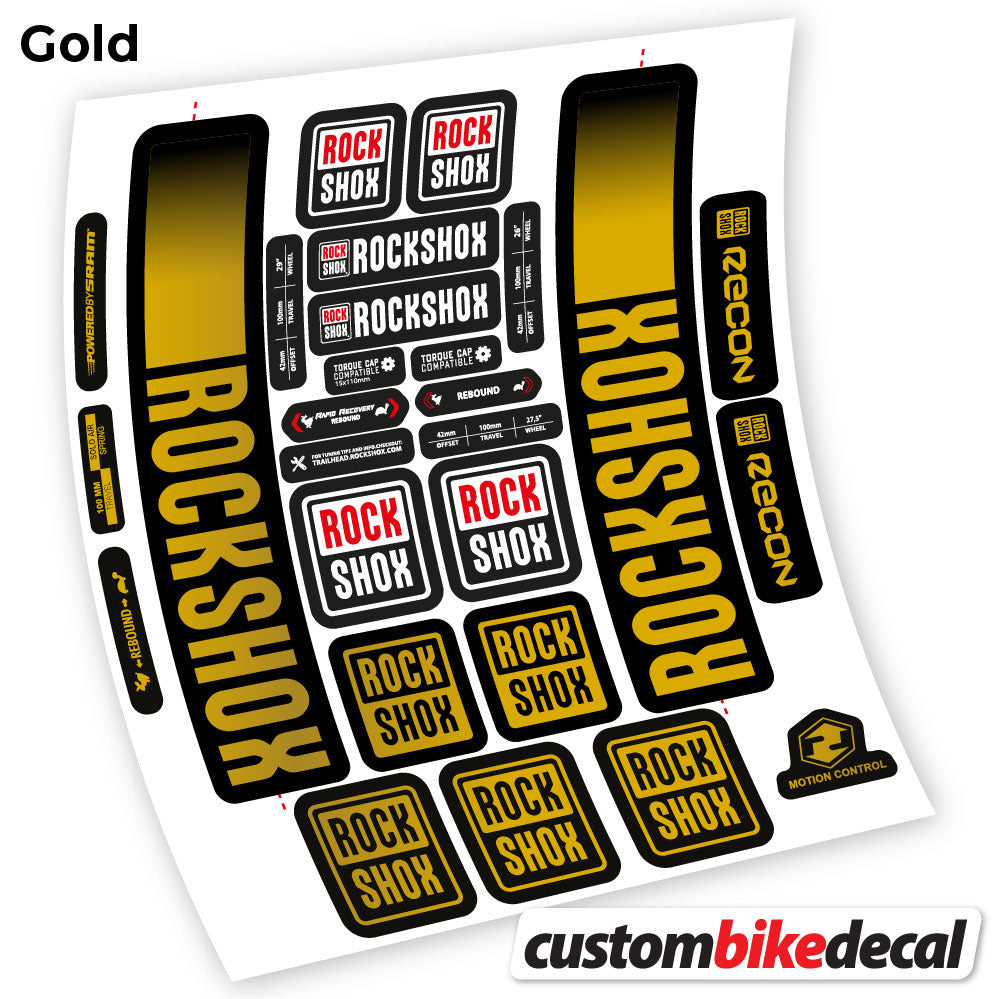Adesivi Forcella Rock Shox Recon 2021 in vinile - Oro