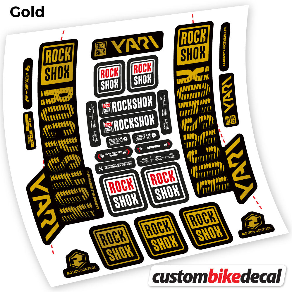 Adesivi Forcella Rock Shox Yari 2018 in vinile - Oro