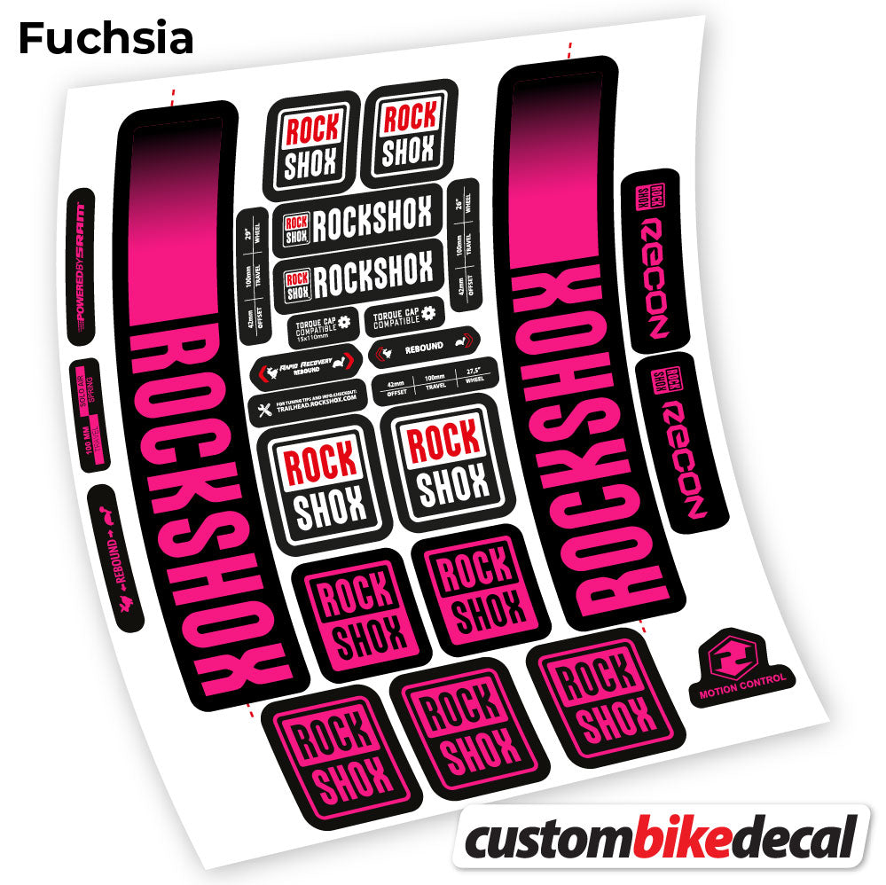 Adesivi Forcella Rock Shox Recon 2021 in vinile - Fucsia