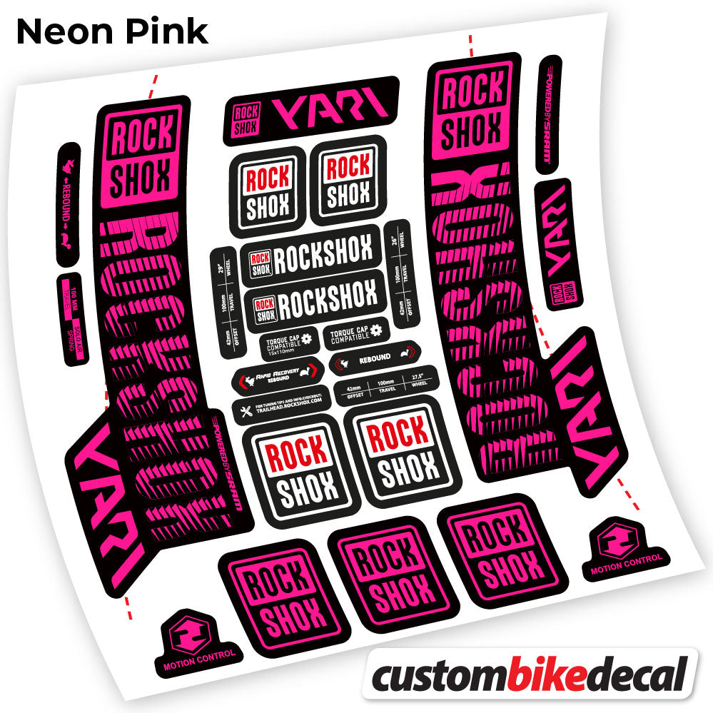 Adesivi Forcella Rock Shox Yari 2018 in vinile - Rosa Neon