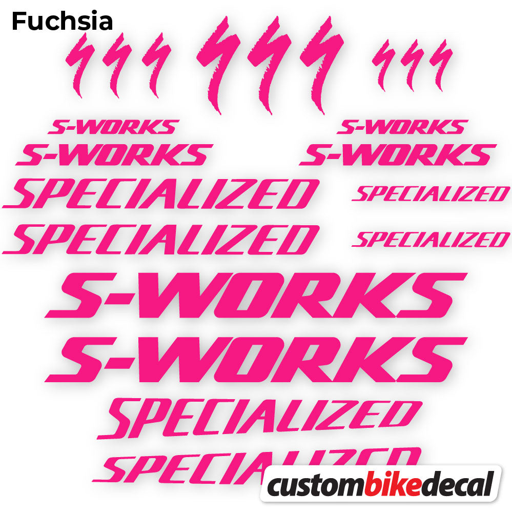 Adesivi Telaio Specialized S-Works in vinile - Fucsia