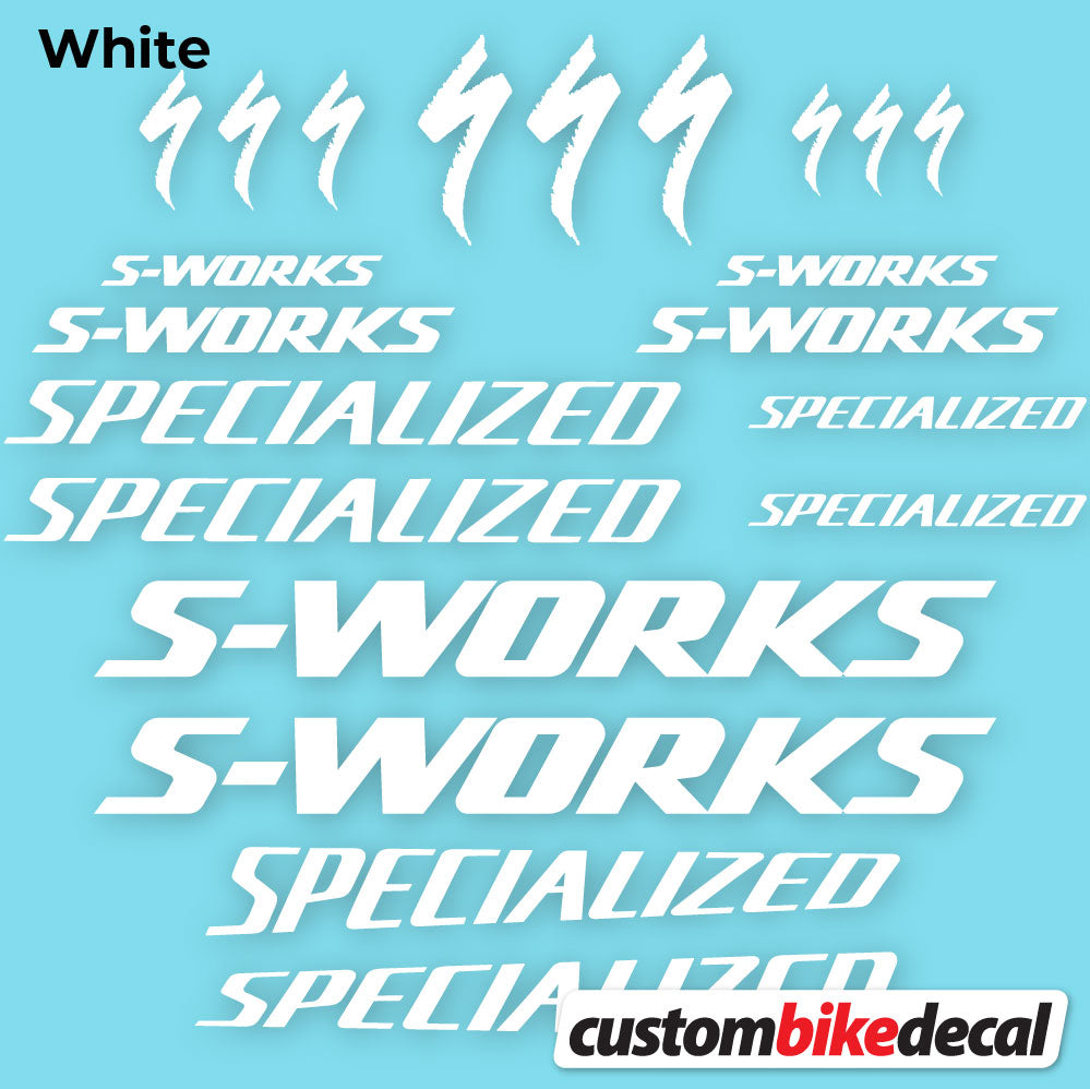 Adesivi Telaio Specialized S-Works in vinile - Bianco