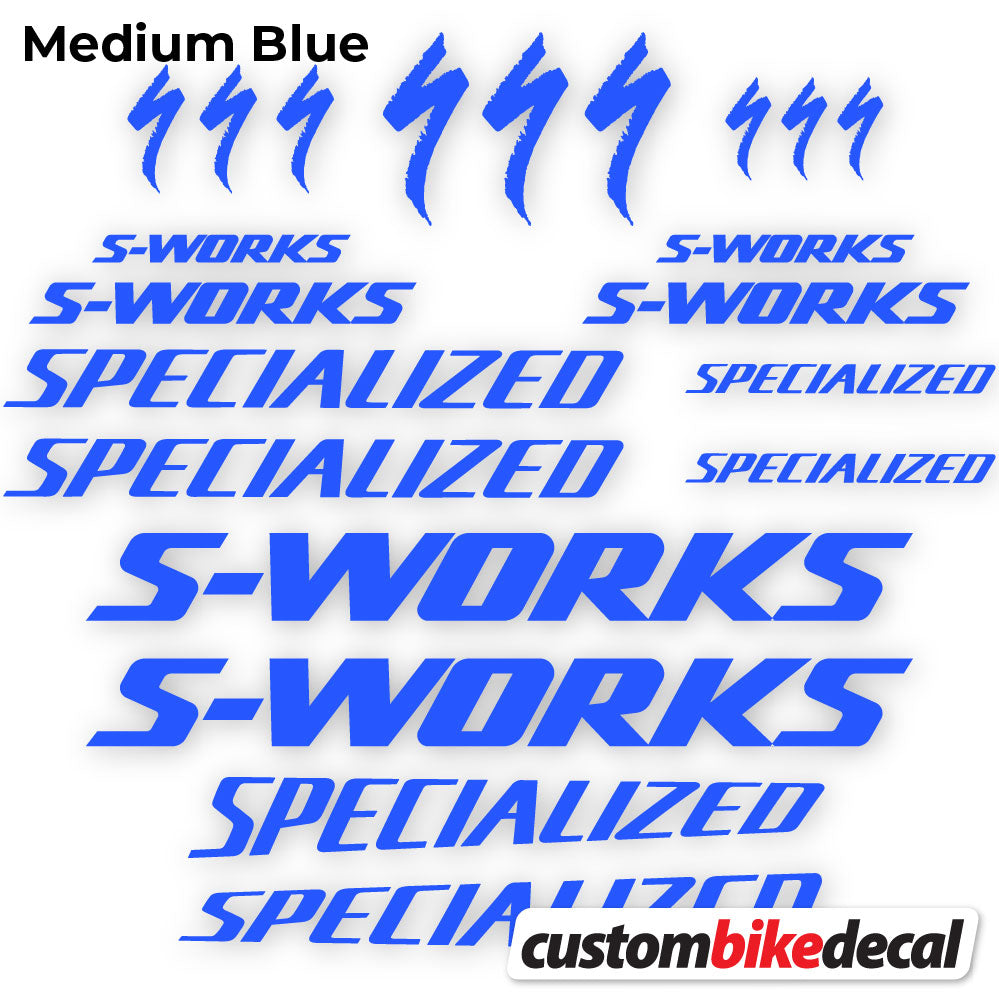 Adesivi Telaio Specialized S-Works in vinile - Blu Medio