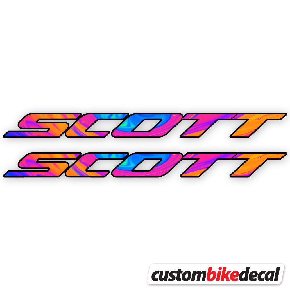 Adesivi Telaio Scott in vinile - Arcobaleno Psichedelico