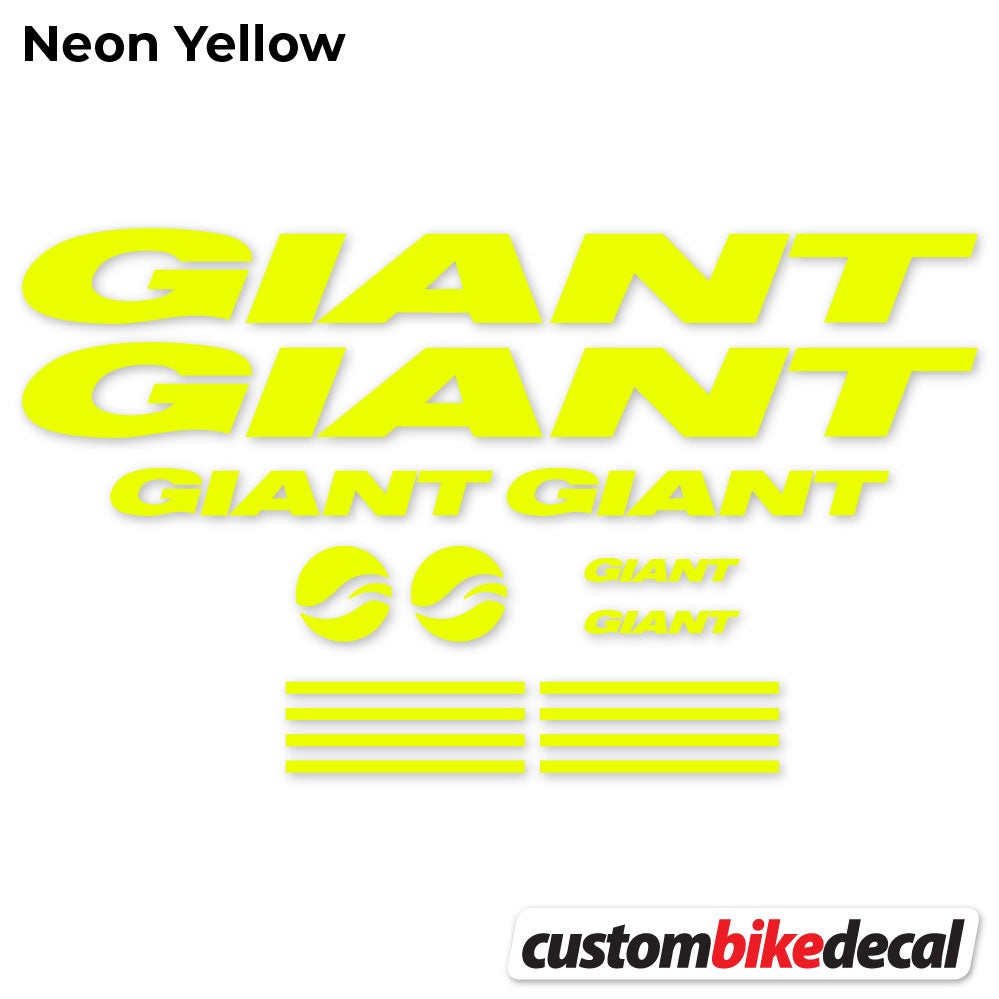 Adesivi Telaio GIANT in vinile - Giallo Neon