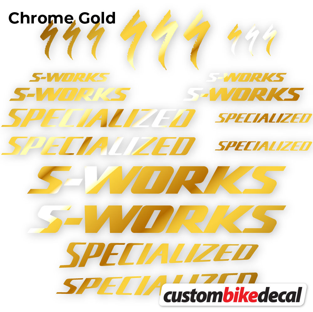 Adesivi Telaio Specialized S-Works in vinile - Oro Cromato