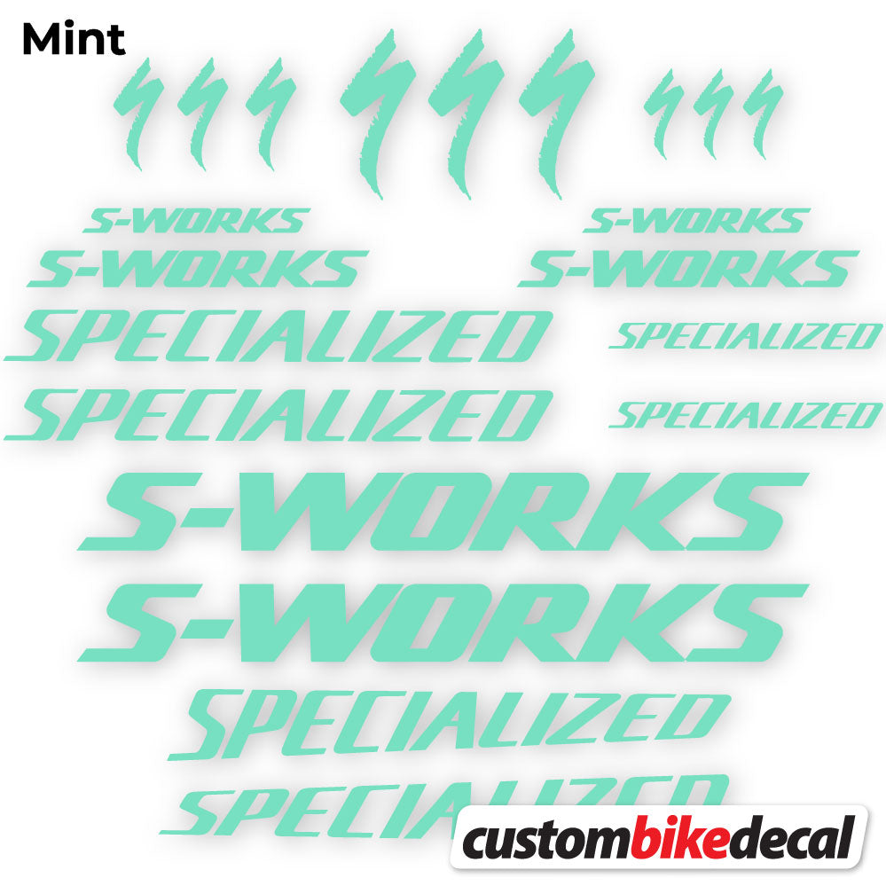 Adesivi Telaio Specialized S-Works in vinile - Verde Menta