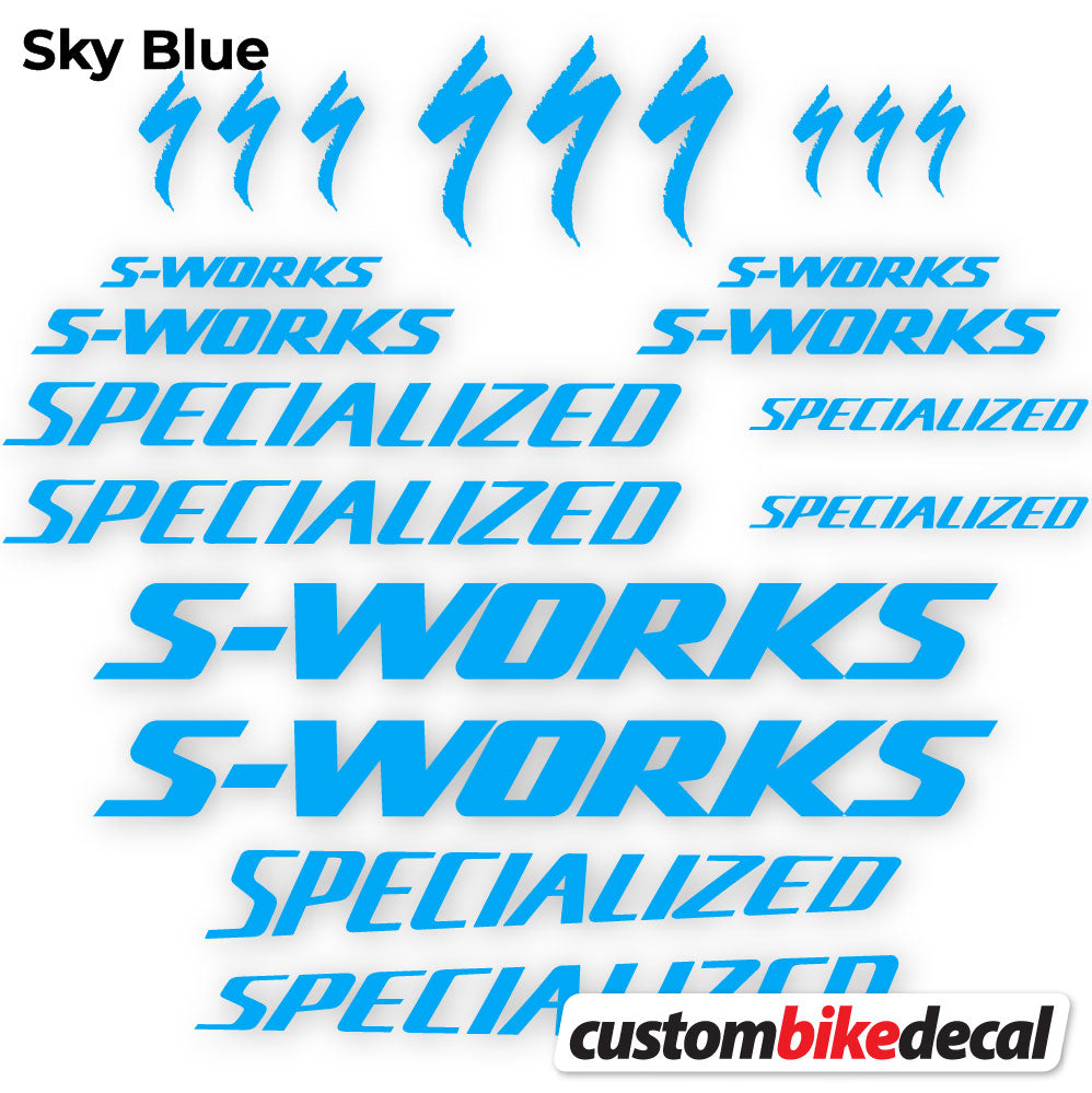 Adesivi Telaio Specialized S-Works in vinile - Azzurro Cielo