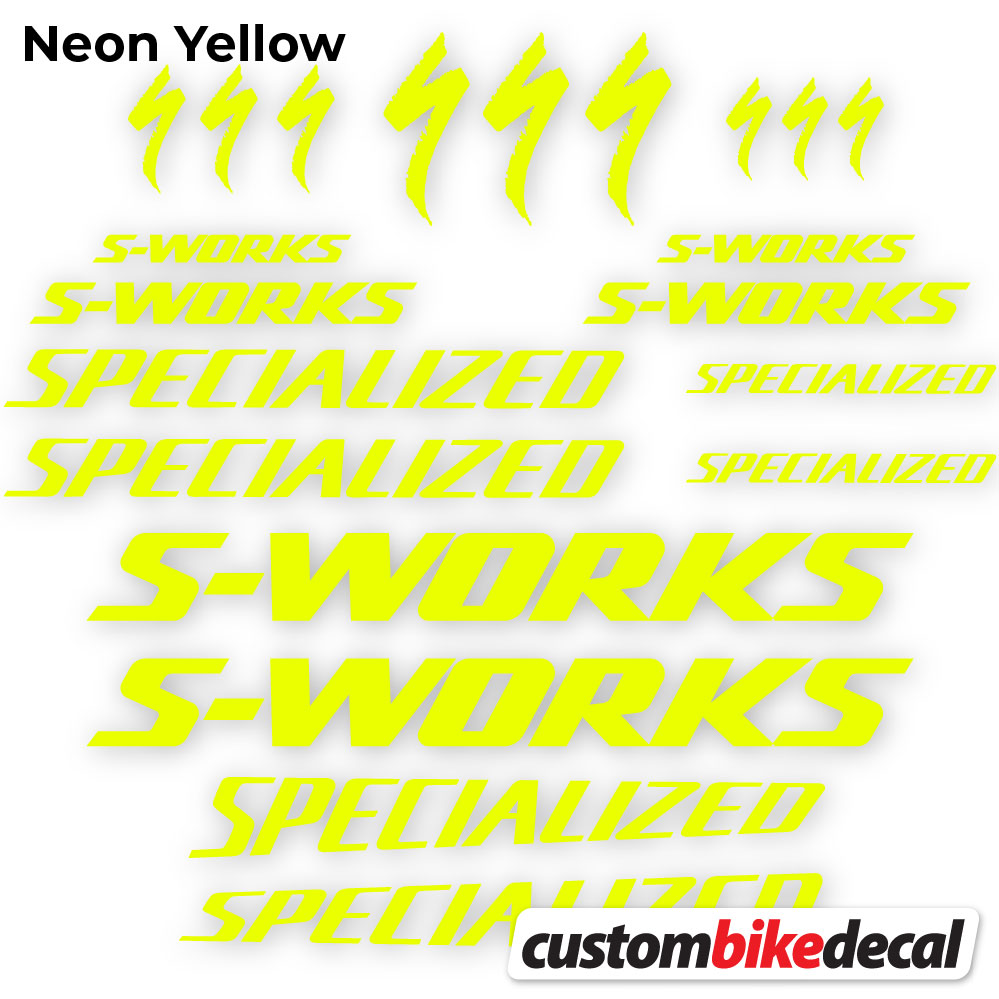 Adesivi Telaio Specialized S-Works in vinile - Giallo Neon