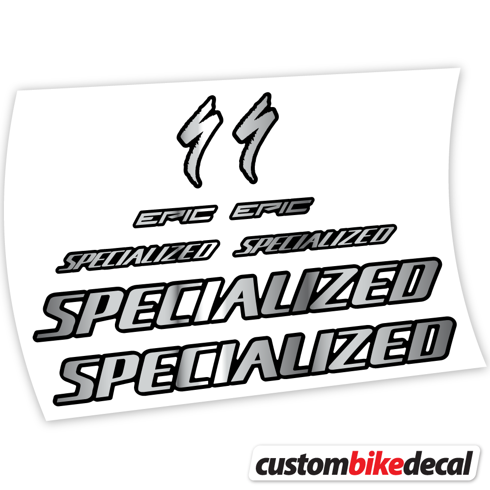 Adesivi Telaio Specialized Epic Expert Carbon 2020 in vinile - Argento Cromato