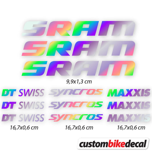 Adesivi Telaio Sram DT Swiss Syncross Maxxis in vinile