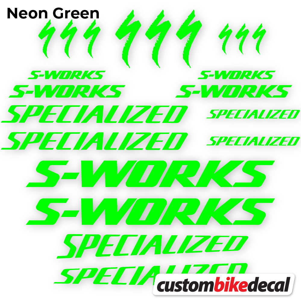 Adesivi Telaio Specialized S-Works in vinile - Verde Neon