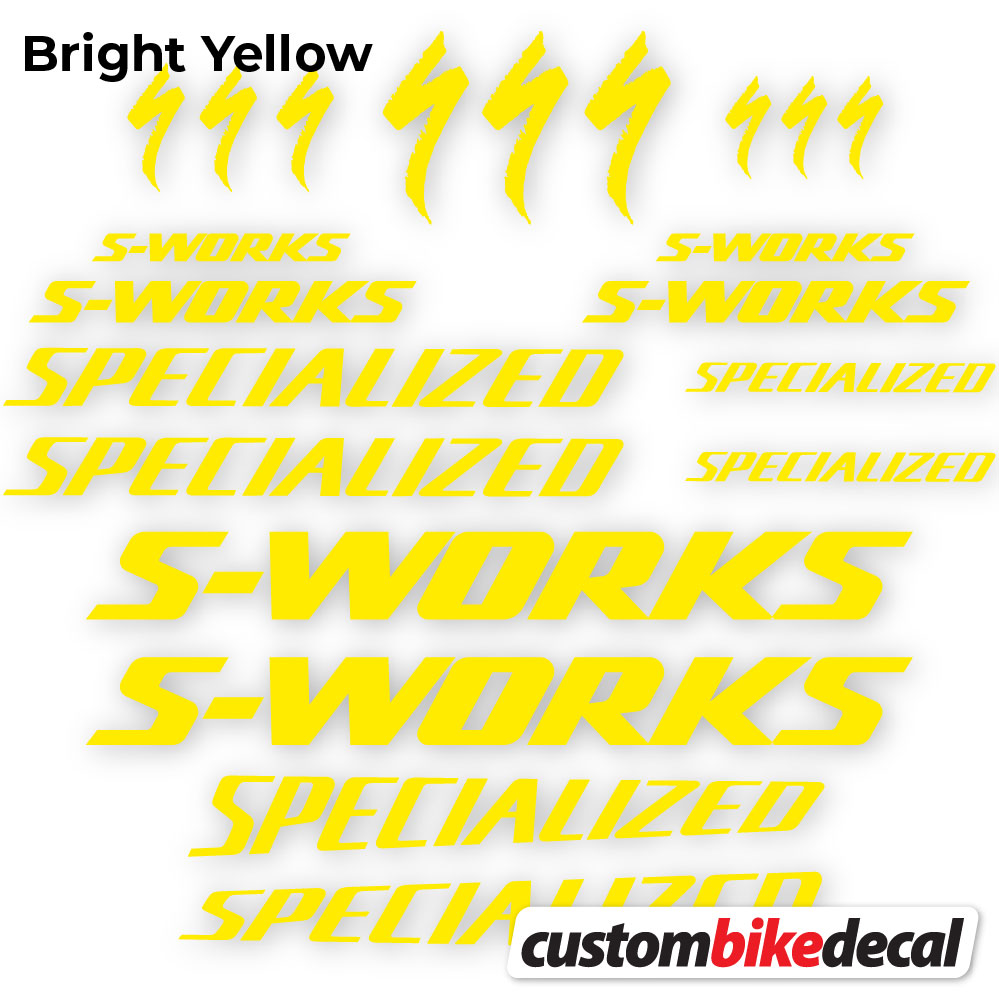 Adesivi Telaio Specialized S-Works in vinile - Giallo