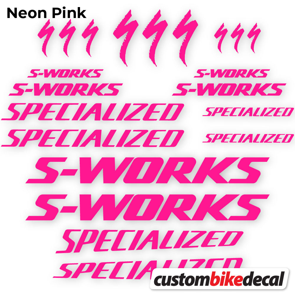 Adesivi Telaio Specialized S-Works in vinile - Rosa Neon