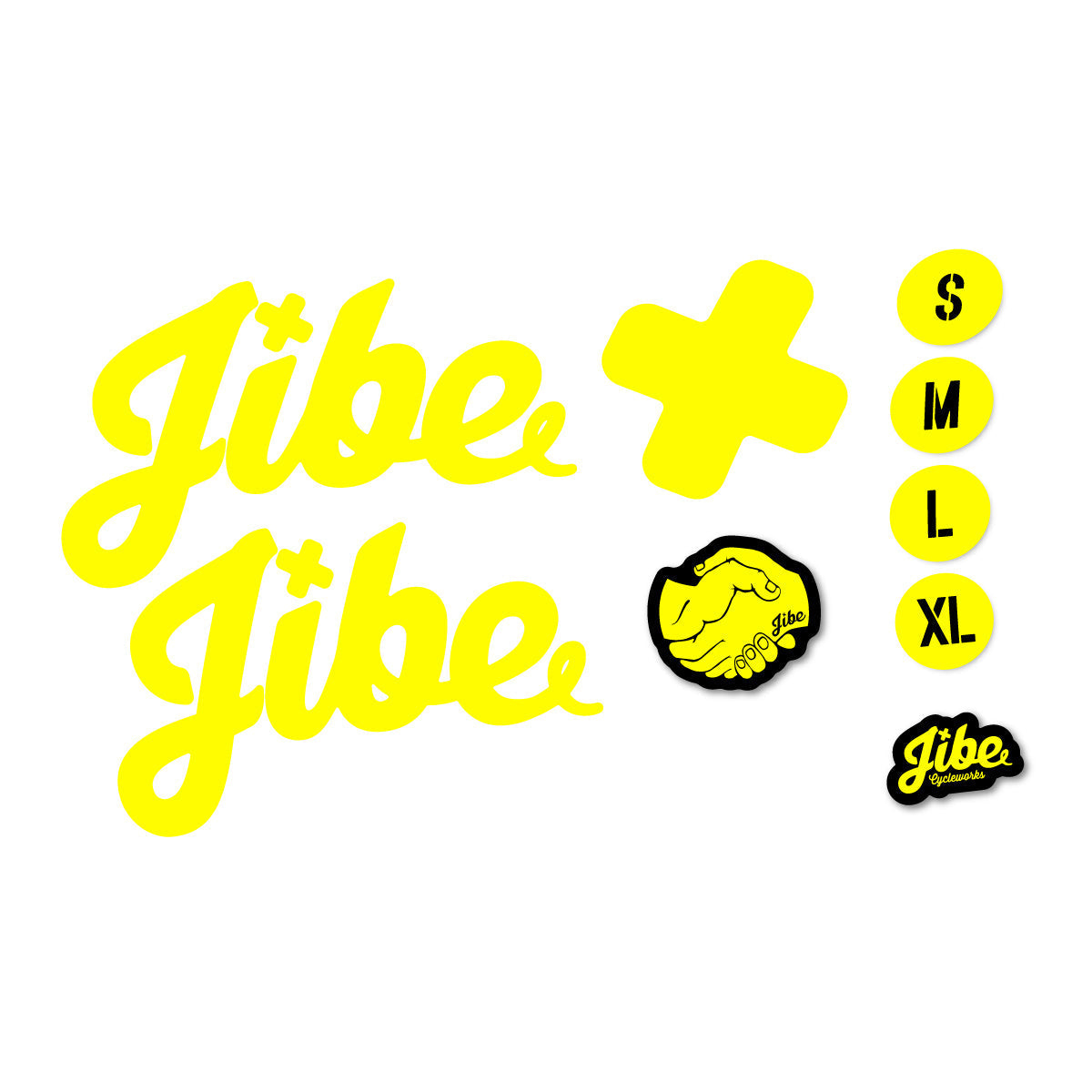 Adesivi Telaio Jibe Tasmanian Devil 2025-2026 in vinile - Giallo Limone