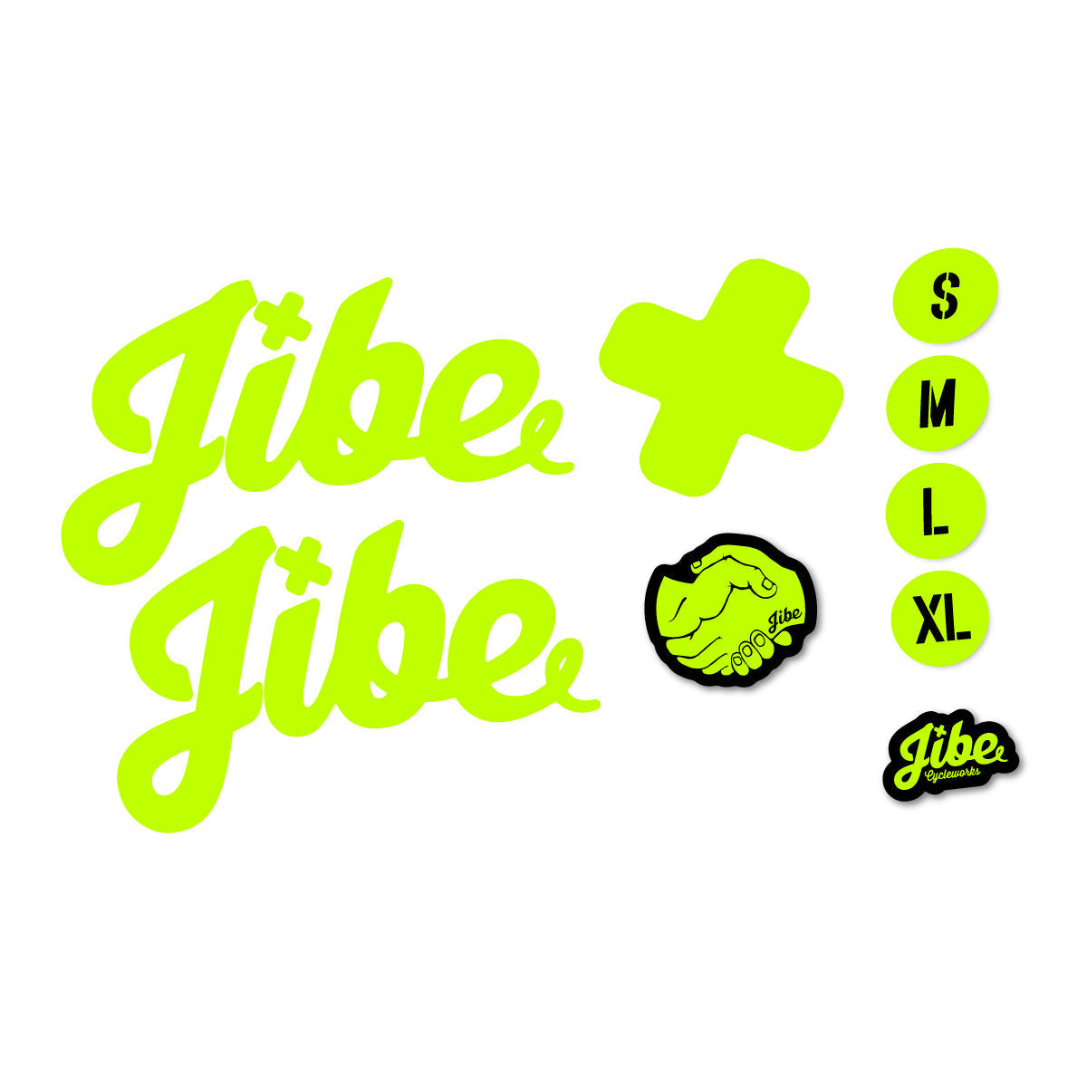 Adesivi Telaio Jibe Tasmanian Devil 2025-2026 in vinile - Lime Neon