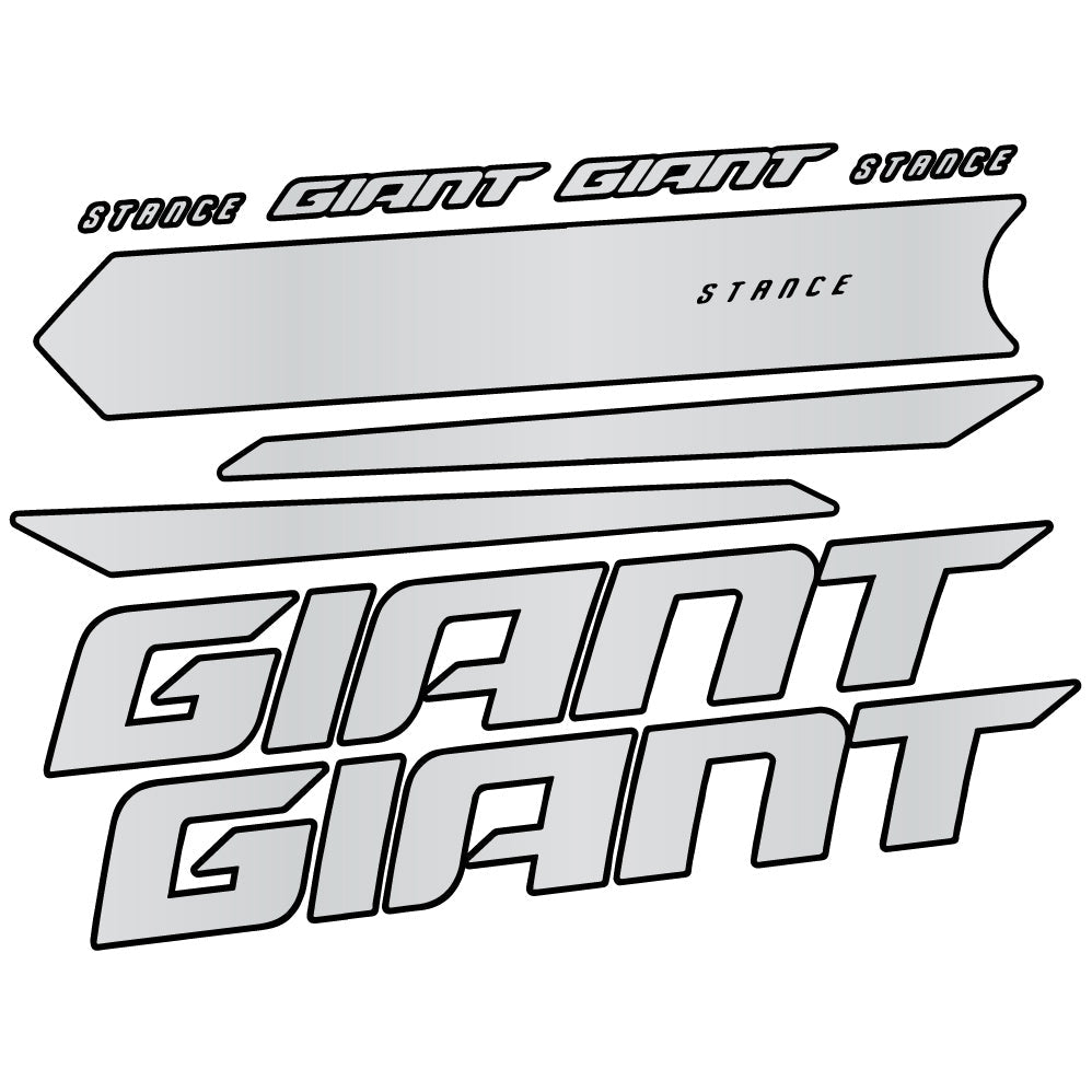 Adesivi Telaio Giant Stance 2021 in vinile - Argento Chiaro