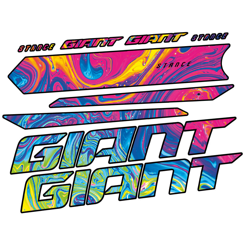 Adesivi Telaio Giant Stance 2021 in vinile - Arcobaleno Psichedelico