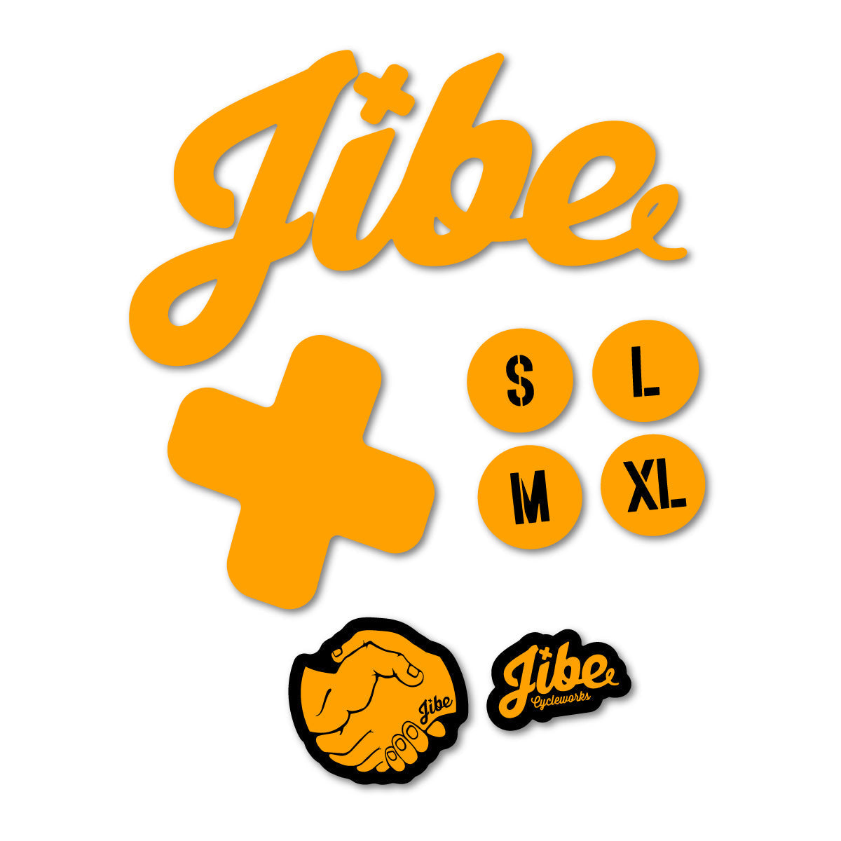 Adesivi Telaio Jibe XCHT 2023-2026 in vinile - Giallo Arancio