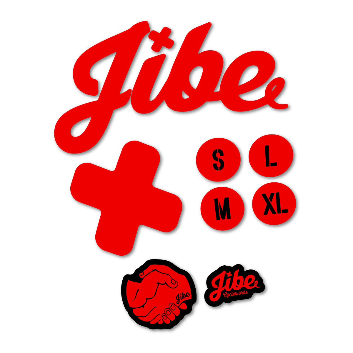 Adesivi Telaio Jibe XCHT 2023-2026 in vinile - Rosso