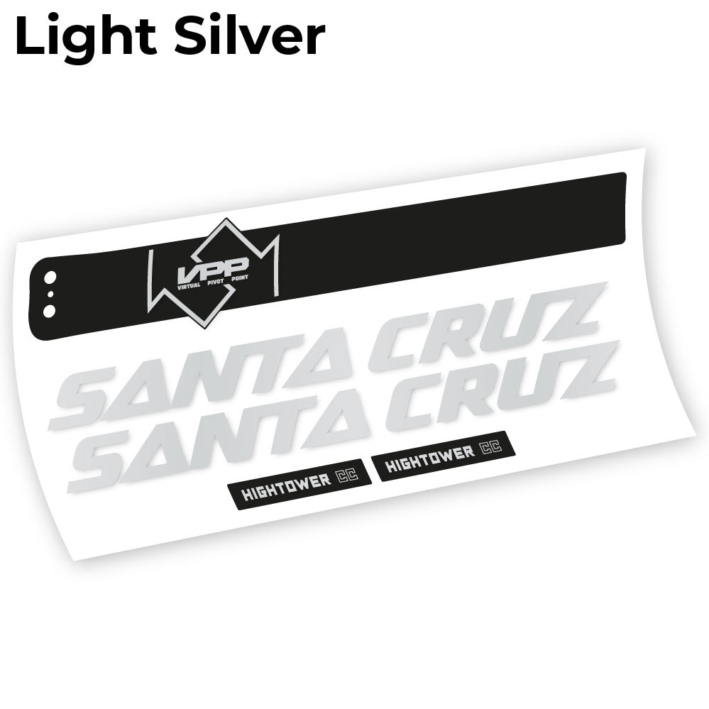 Adesivi Telaio Santa Cruz Hightower CC 2020 in vinile - Argento Chiaro