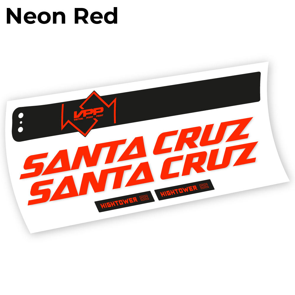 Adesivi Telaio Santa Cruz Hightower CC 2020 in vinile - Rosso Neon