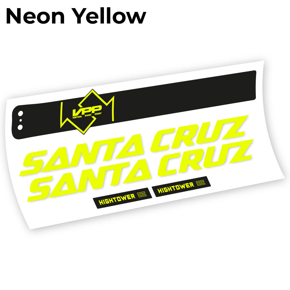 Adesivi Telaio Santa Cruz Hightower CC 2020 in vinile - Giallo Neon