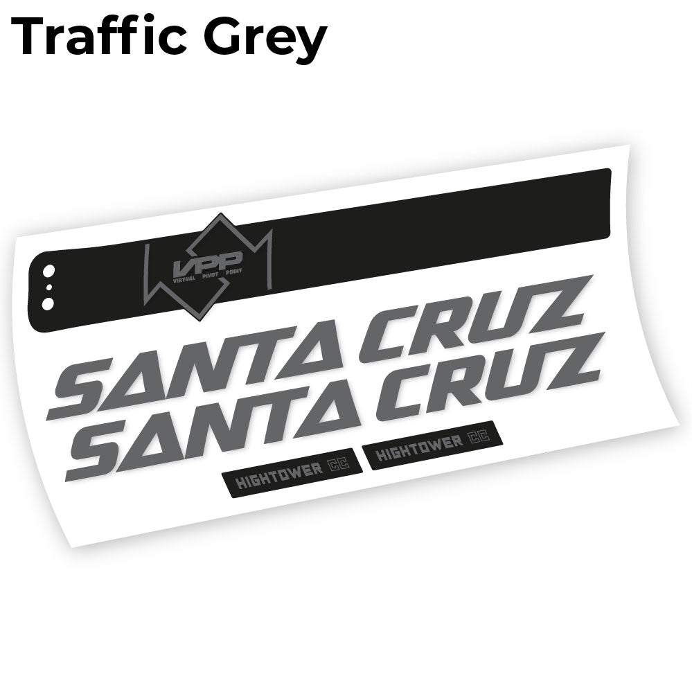 Adesivi Telaio Santa Cruz Hightower CC 2020 in vinile - Grigio Traffico