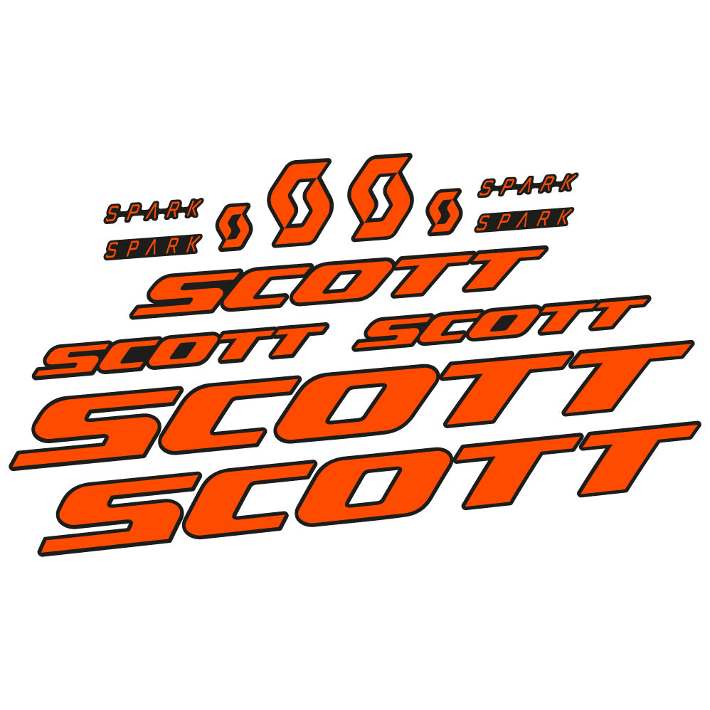 Adesivi Telaio Scott Spark RC 2022 in vinile - Arancione Neon