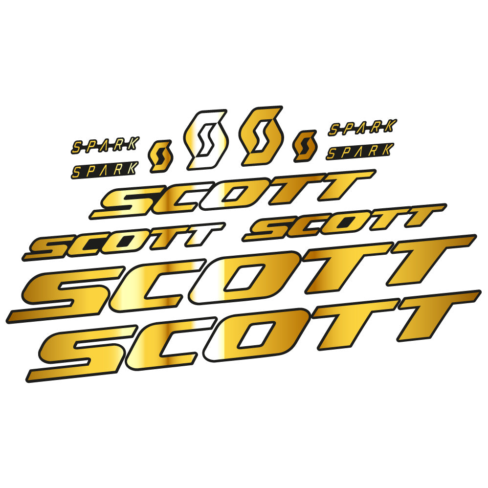 Adesivi Telaio Scott Spark RC 2022 in vinile - Oro Cromato
