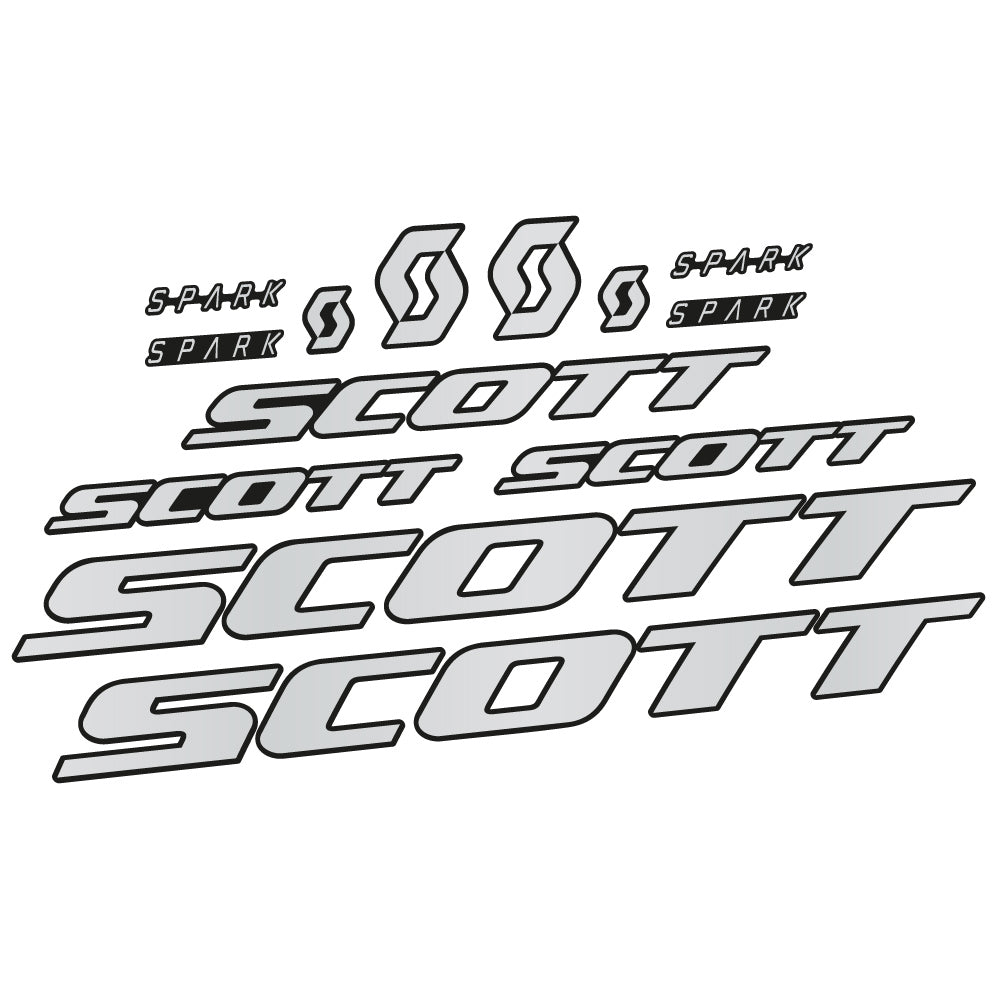 Adesivi Telaio Scott Spark RC 2022 in vinile - Argento Chiaro