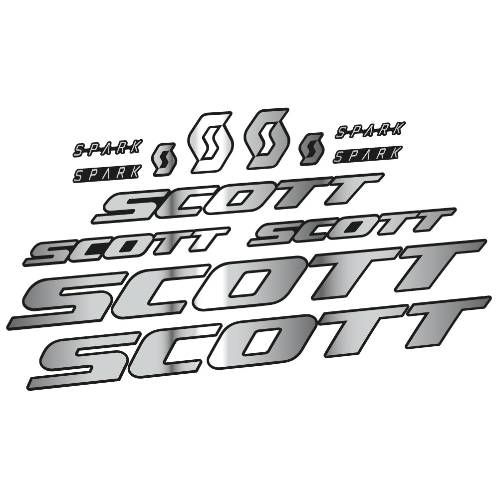 Adesivi Telaio Scott Spark RC 2022 in vinile - Argento Cromato