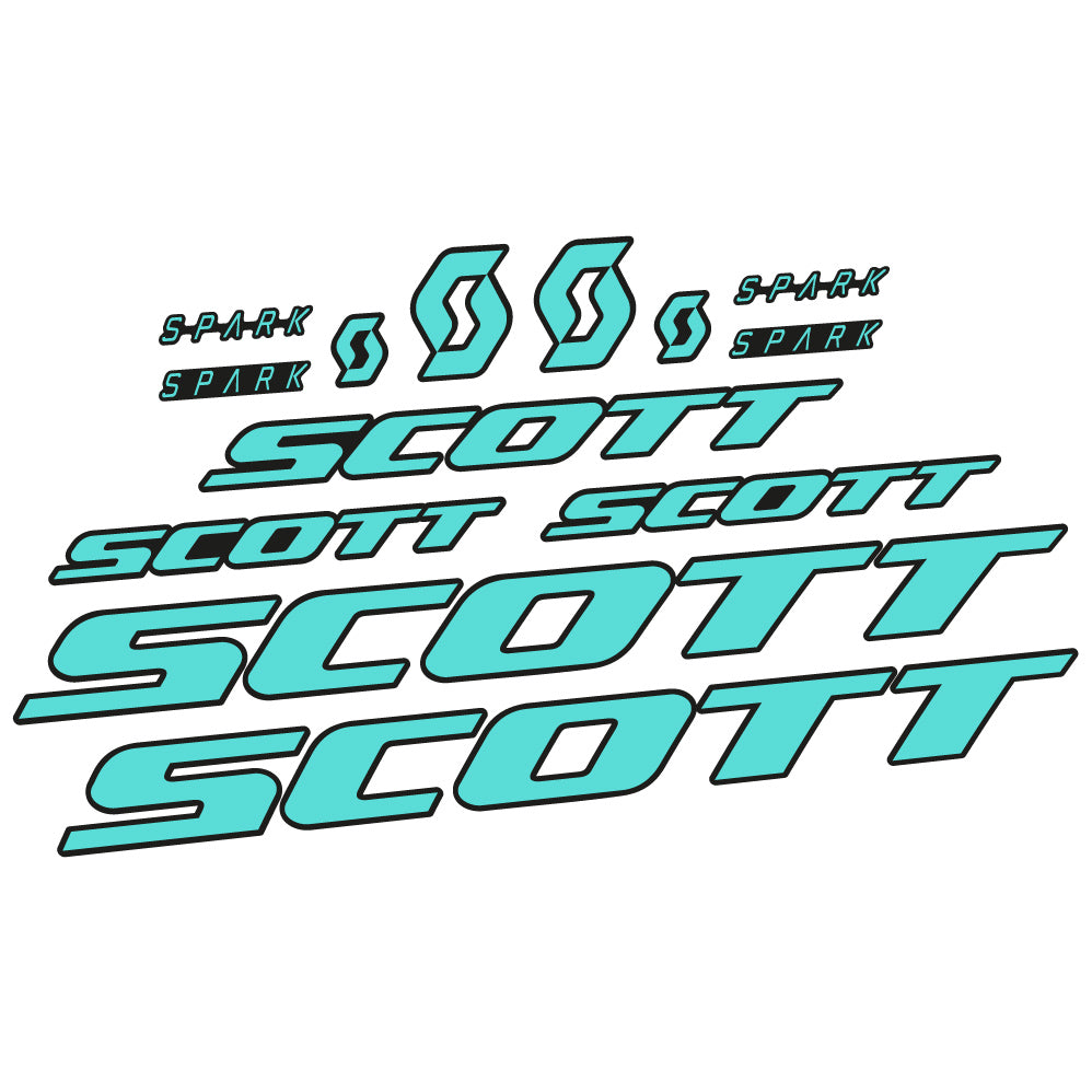 Adesivi Telaio Scott Spark RC 2022 in vinile - Verde Acqua