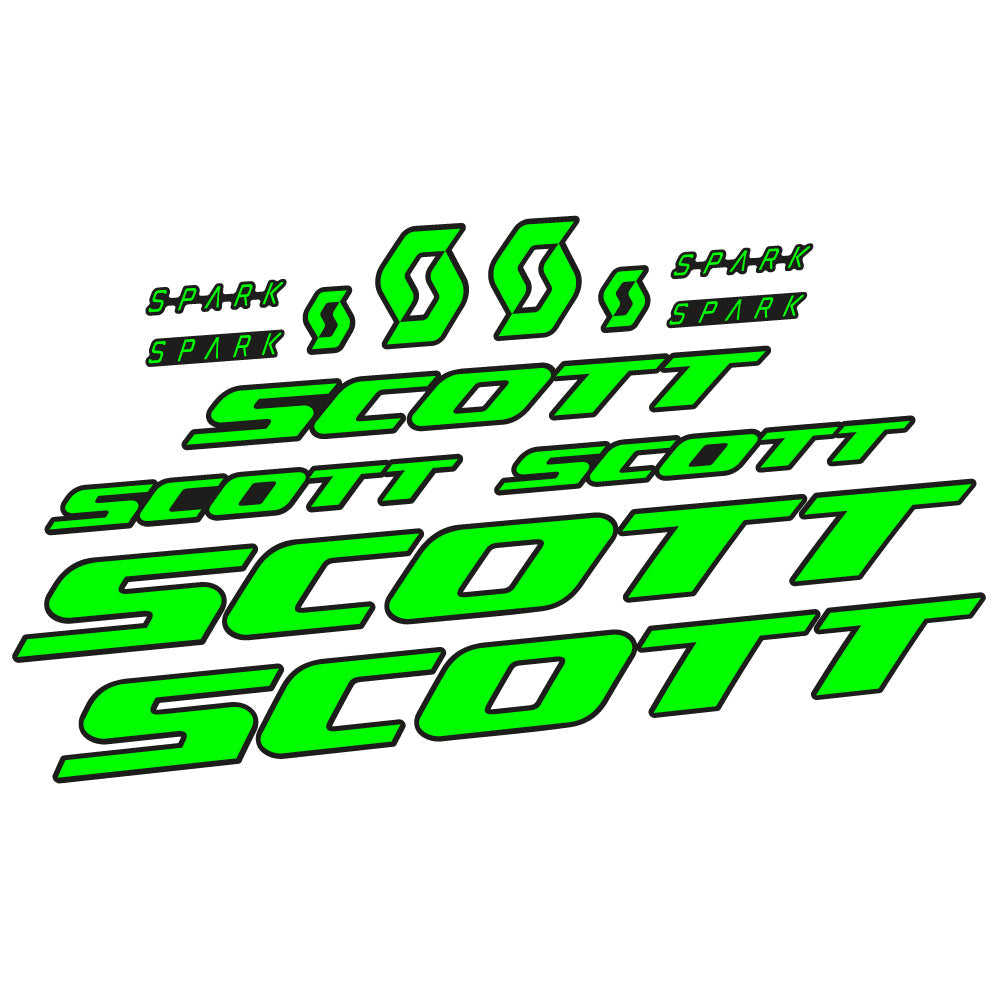 Adesivi Telaio Scott Spark RC 2022 in vinile - Verde Neon