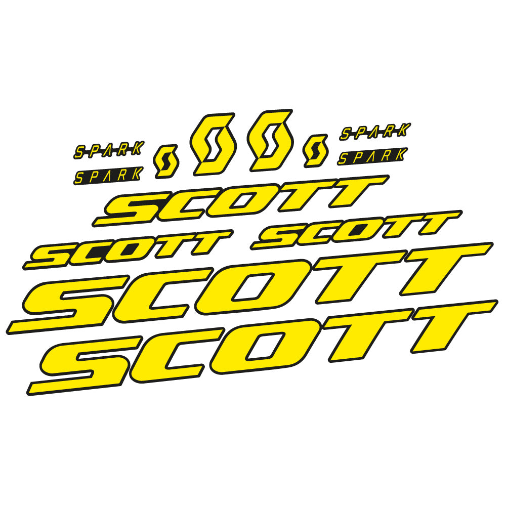 Adesivi Telaio Scott Spark RC 2022 in vinile - Giallo