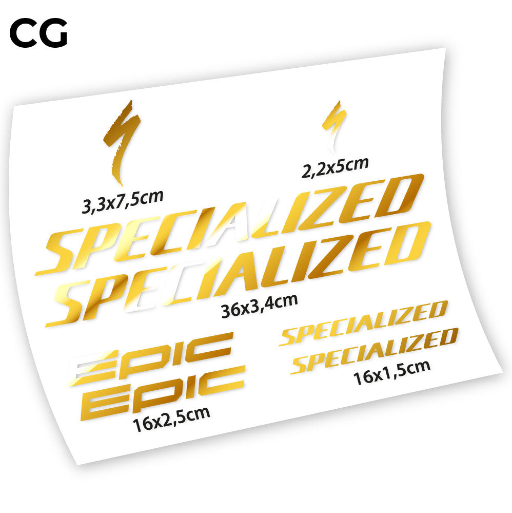 Adesivi Telaio Specialized Epic Square in vinile - Oro Cromato