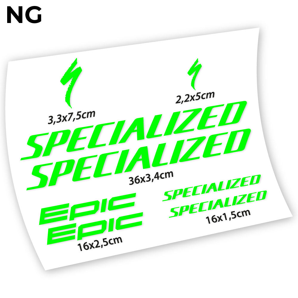 Adesivi Telaio Specialized Epic Square in vinile - Verde Neon