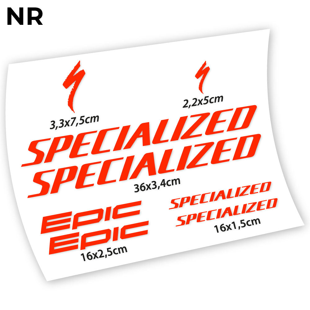 Adesivi Telaio Specialized Epic Square in vinile - Rosso Neon