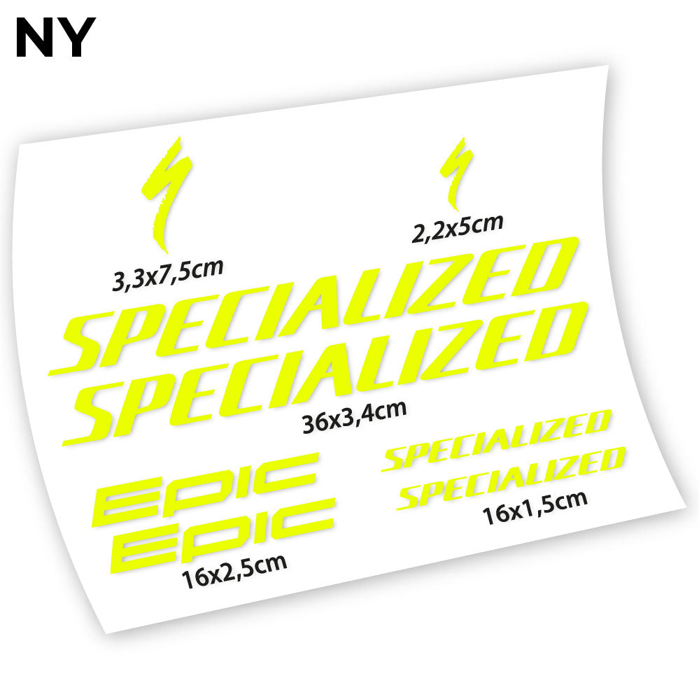 Adesivi Telaio Specialized Epic Square in vinile - Giallo Neon