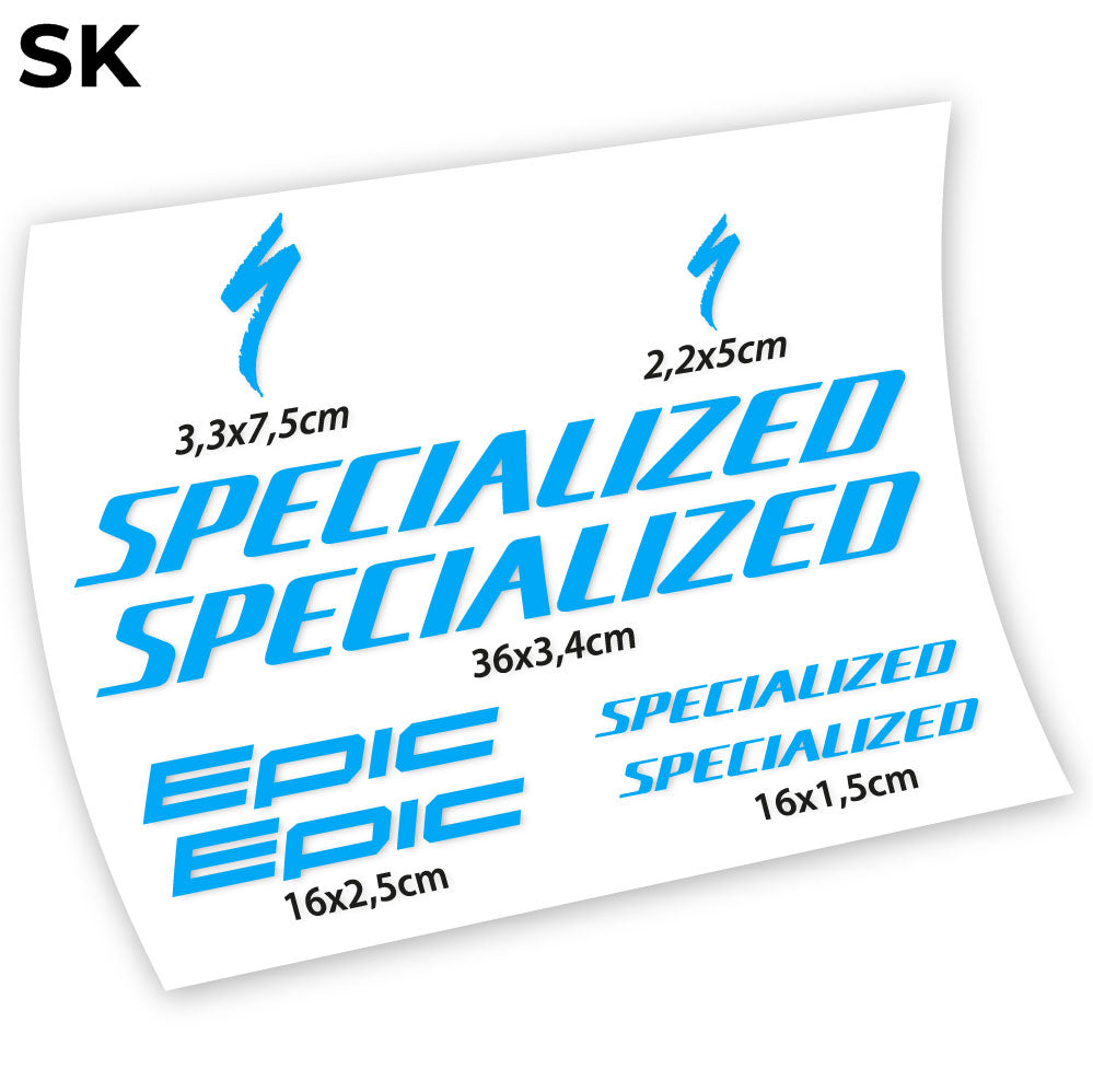 Adesivi Telaio Specialized Epic Square in vinile - Azzurro Cielo