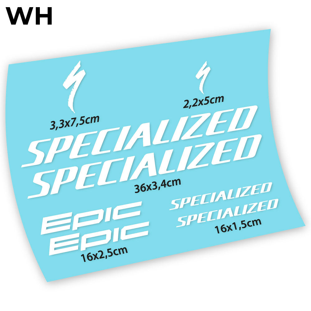 Adesivi Telaio Specialized Epic Square in vinile - Bianco
