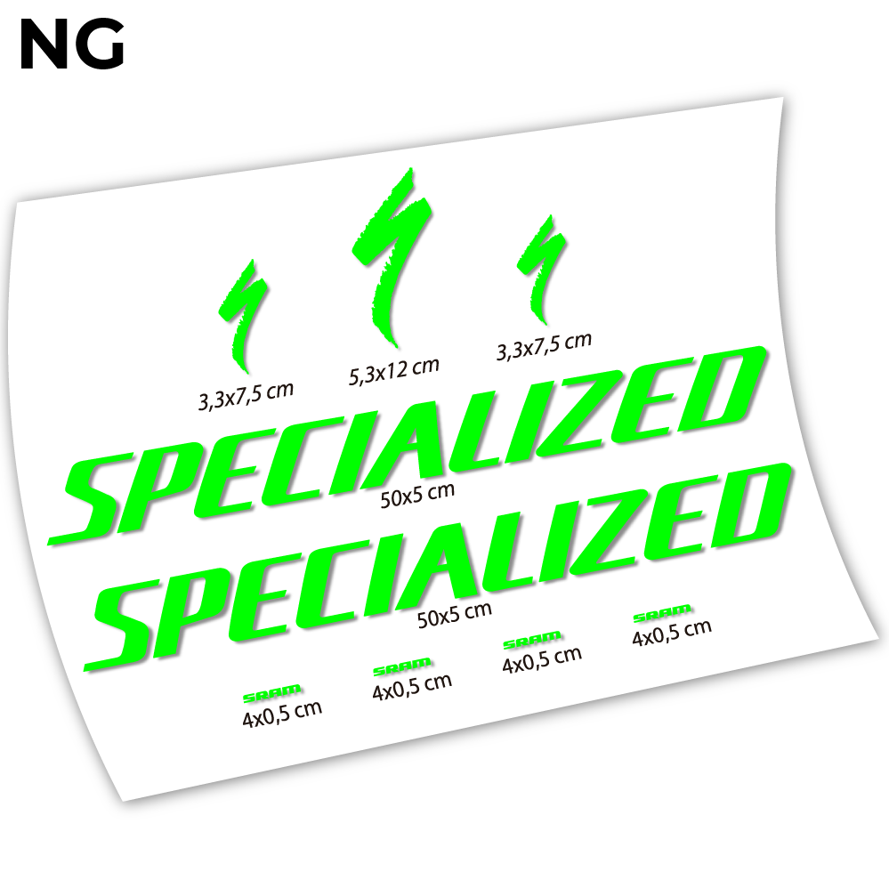 Adesivi Telaio Specialized Square in vinile - Verde Neon