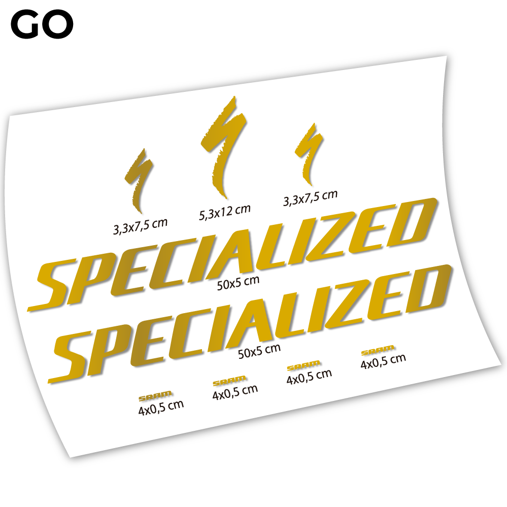 Adesivi Telaio Specialized Square in vinile - Oro
