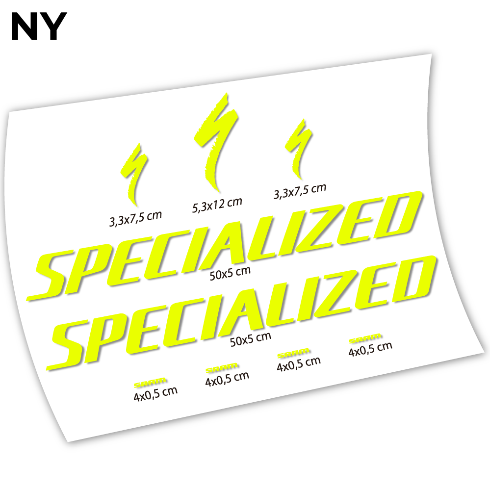 Adesivi Telaio Specialized Square in vinile - Giallo Neon