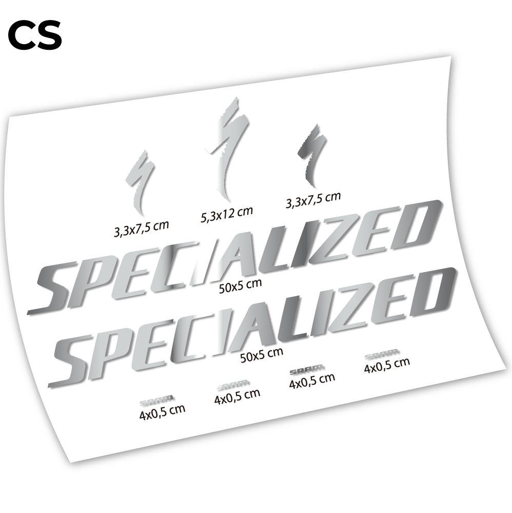 Adesivi Telaio Specialized Square in vinile - Argento Cromato