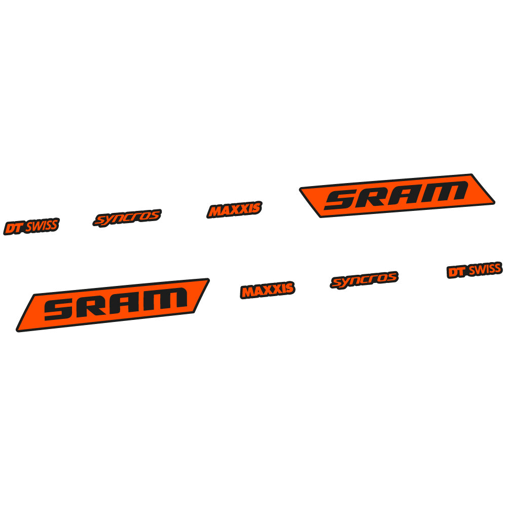 Adesivi Telaio Sram Syncross Maxxis Corsivo in vinile
